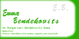 emma bendekovits business card